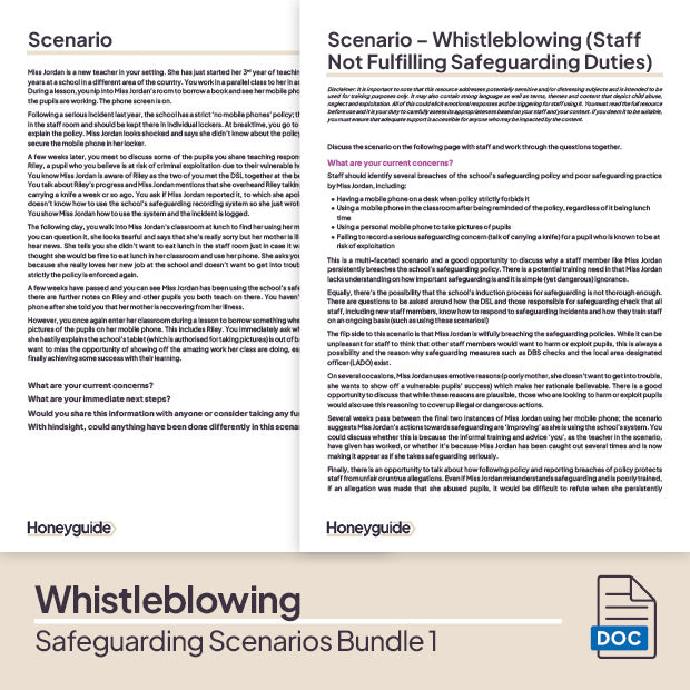 Safeguarding Scenarios Bundle 1