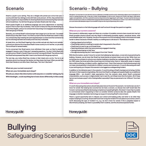 Safeguarding Scenarios Bundle 1