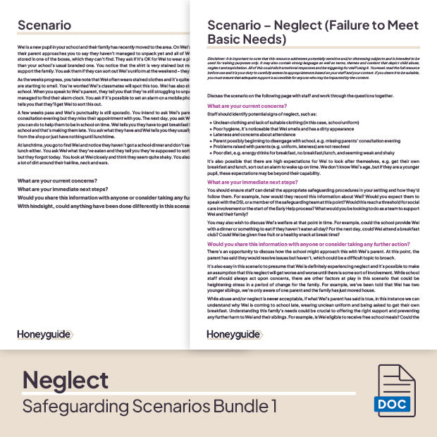 Safeguarding Scenarios Bundle 1