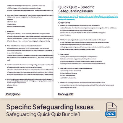 Safeguarding Quick Quiz Bundle 1