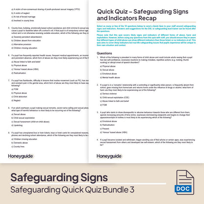 Safeguarding Quick Quiz Bundle 3