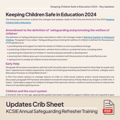KCSIE Annual Safeguarding Refresher Training 2024