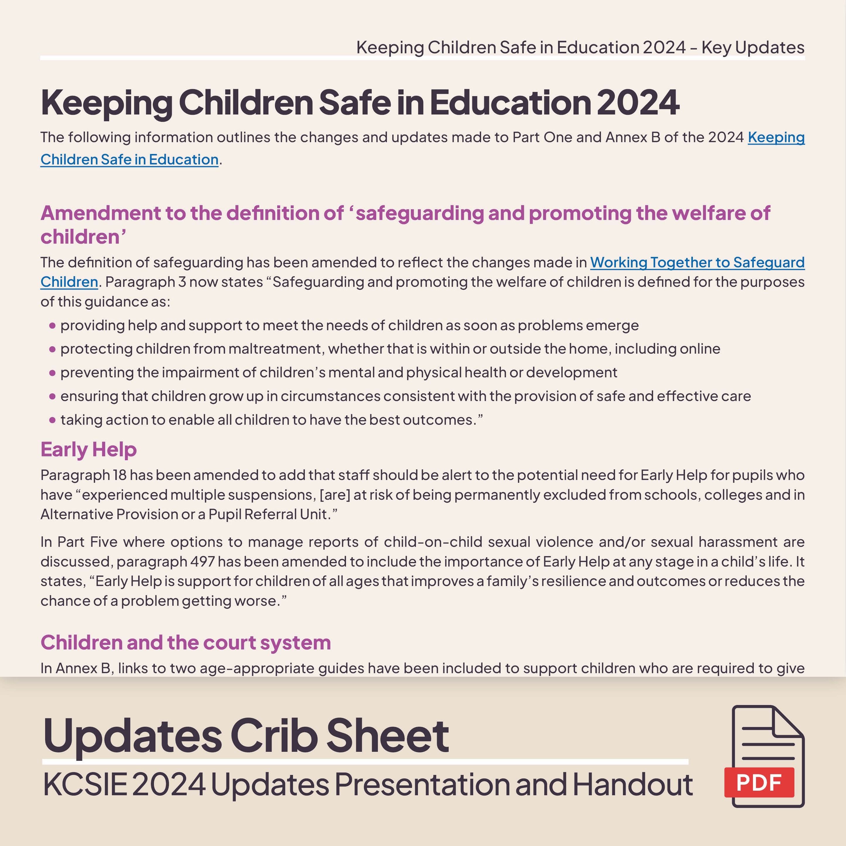 KCSIE 2024 Training Update PowerPoint and Handout – Honeyguide School ...