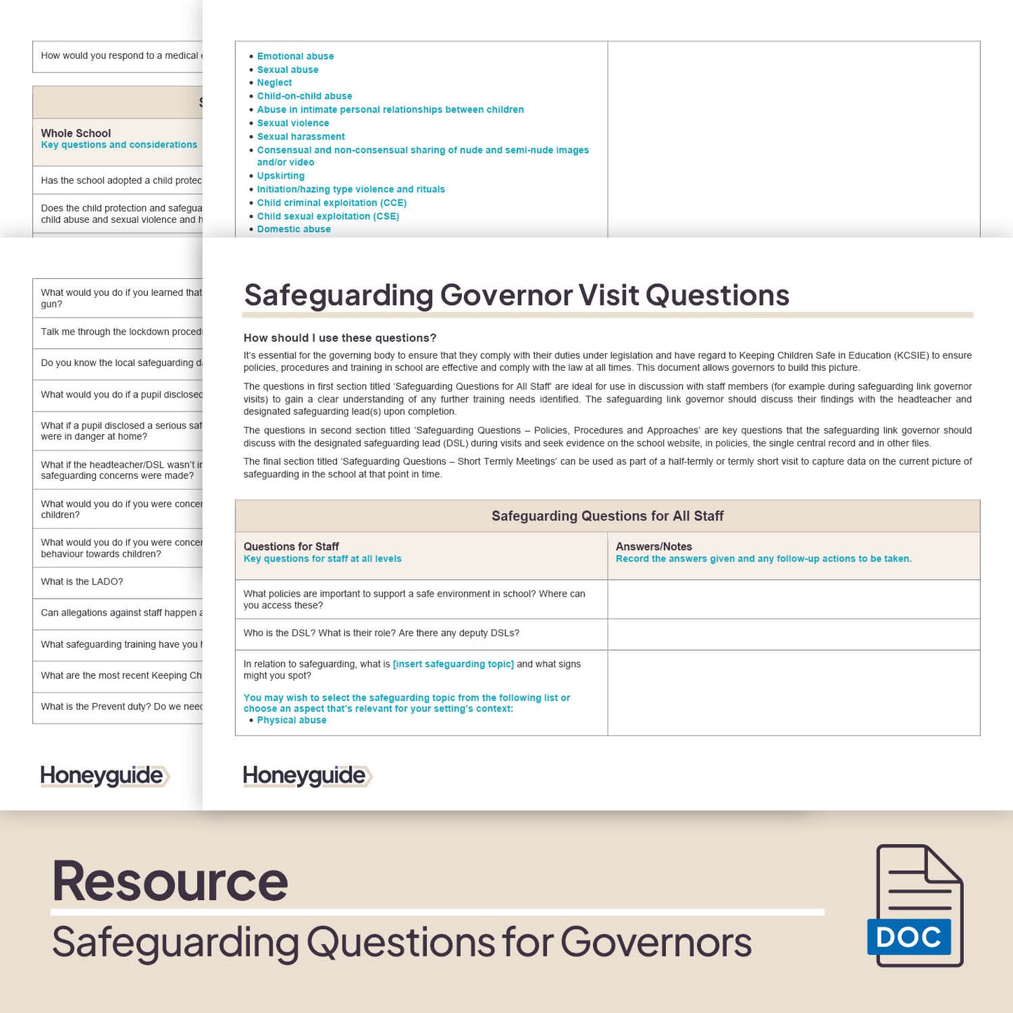 Safeguarding Questions for Governor Visits