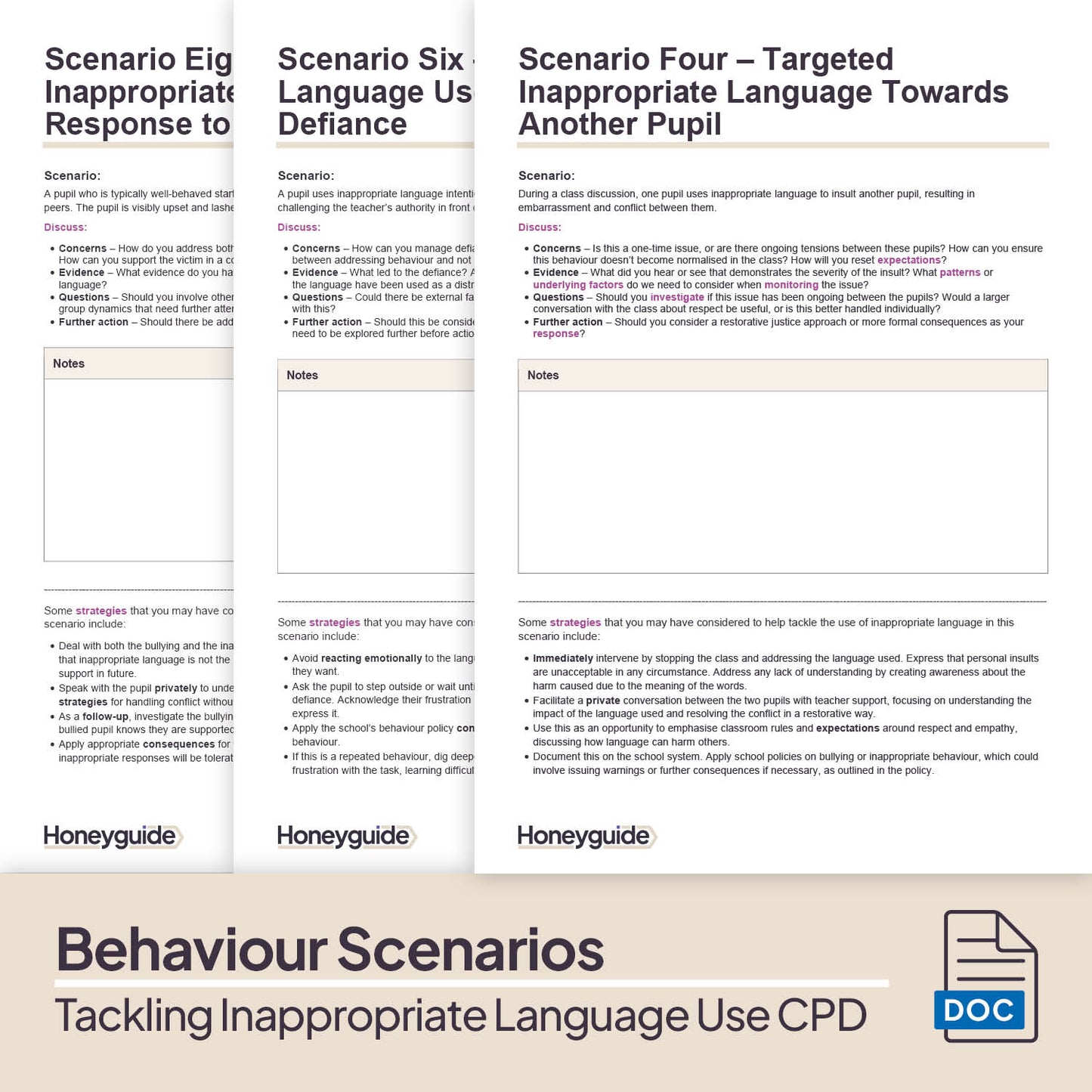 Tackling Inappropriate Language: Behaviour CPD Training Bundle