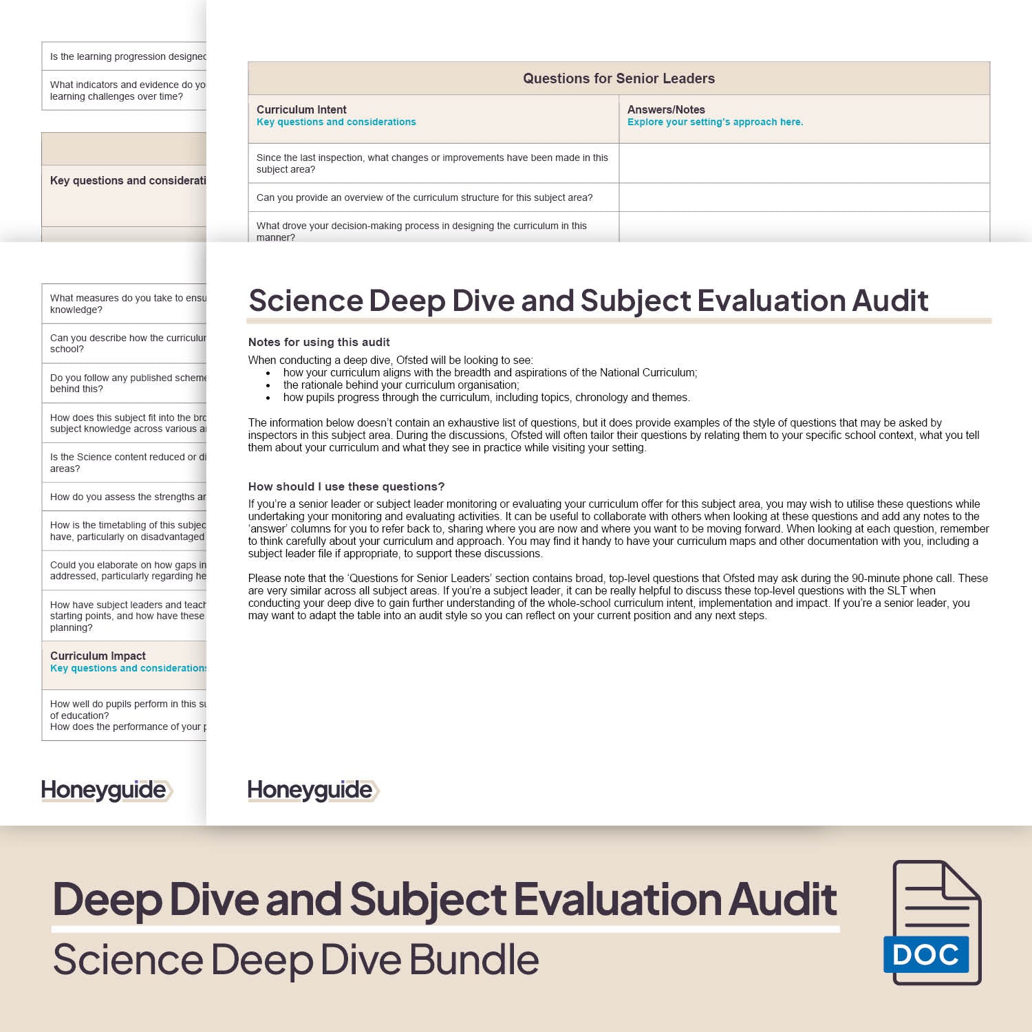 Science Deep Dive and Subject Knowledge Bundle by Honeyguide
