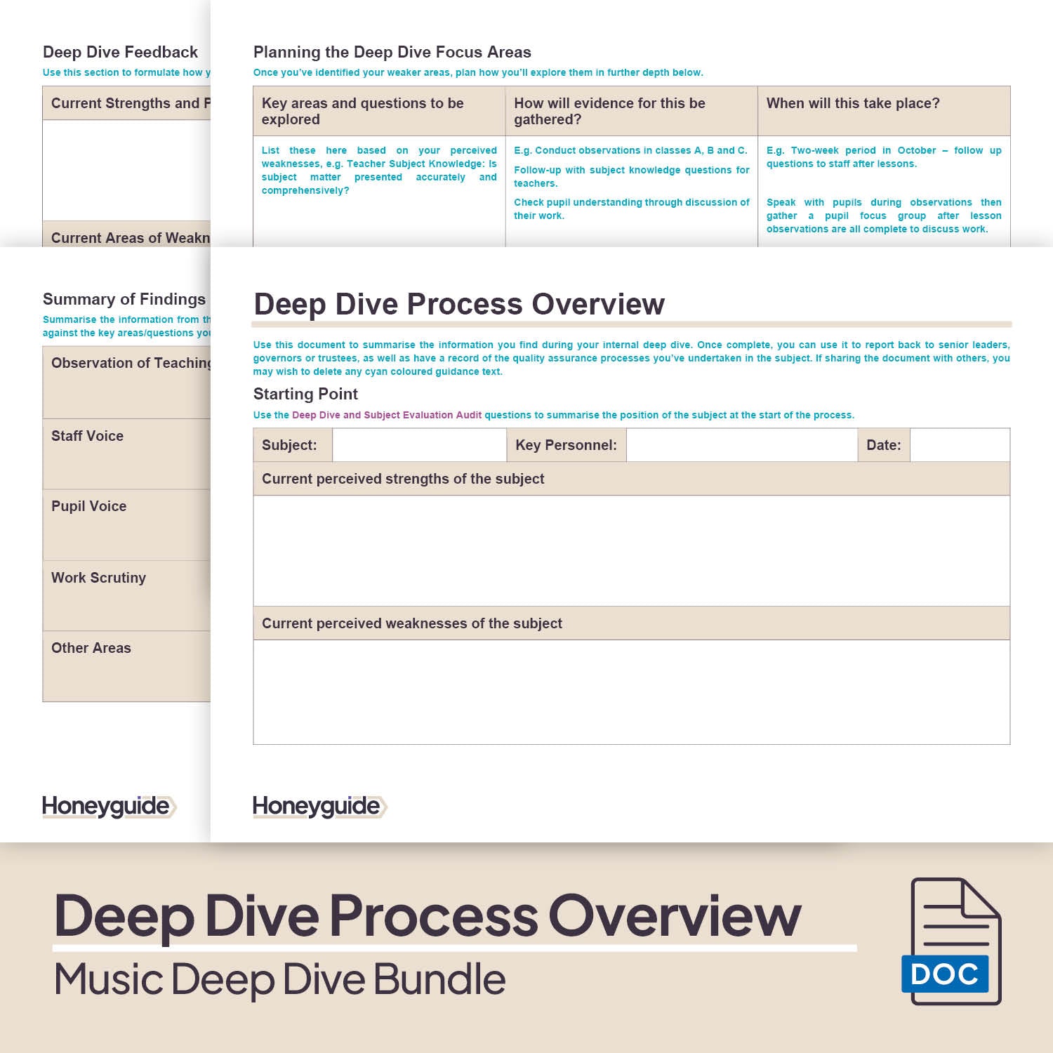 Music Deep Dive and Subject Knowledge Bundle by Honeyguide School Leader Support