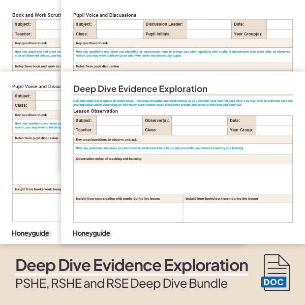 PSHE, RSHE and RSE Deep Dive and Subject Knowledge Bundle by Honeyguide School Leader Support