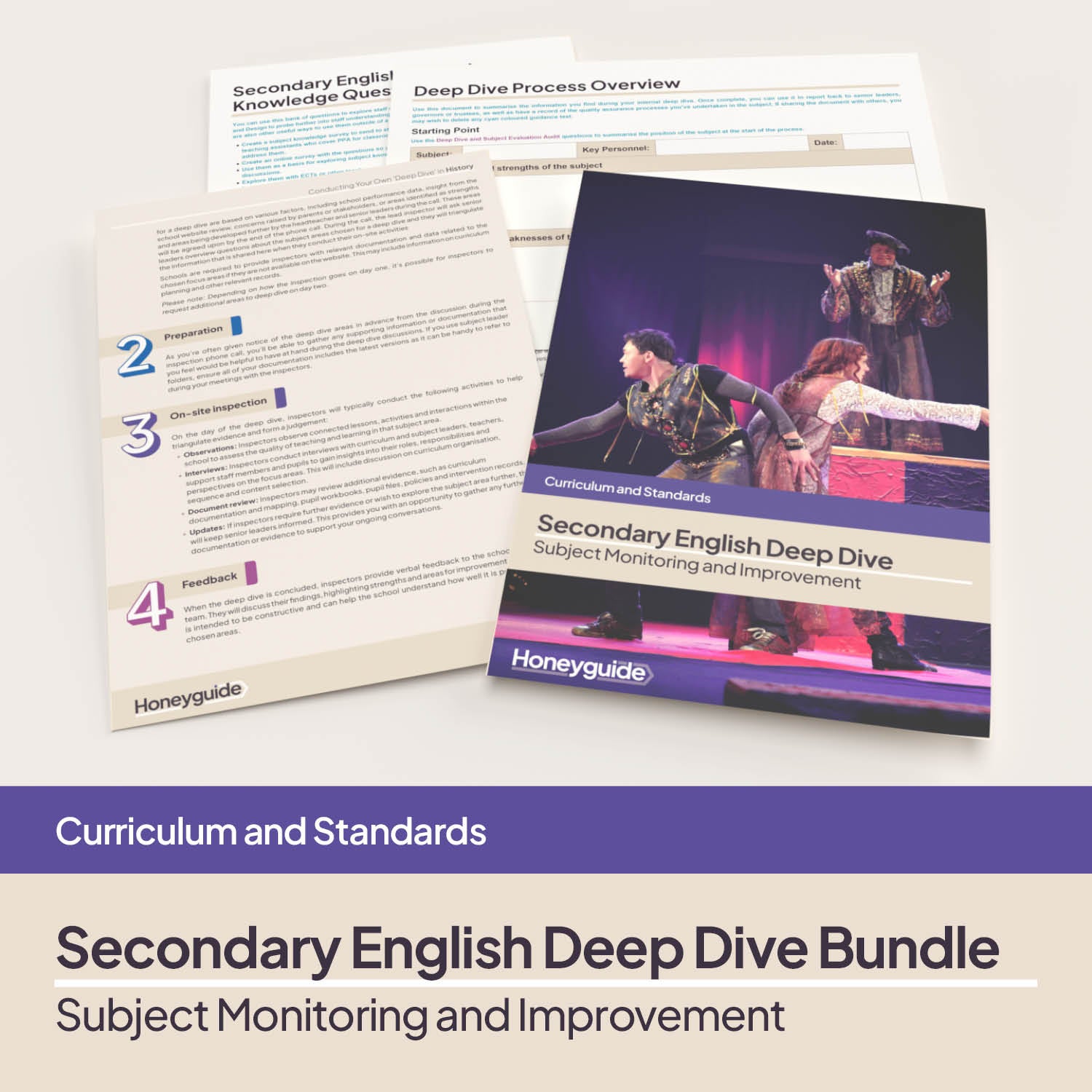 Secondary English Deep Dive and Subject Knowledge Bundle by Honeyguide School Leader Support
