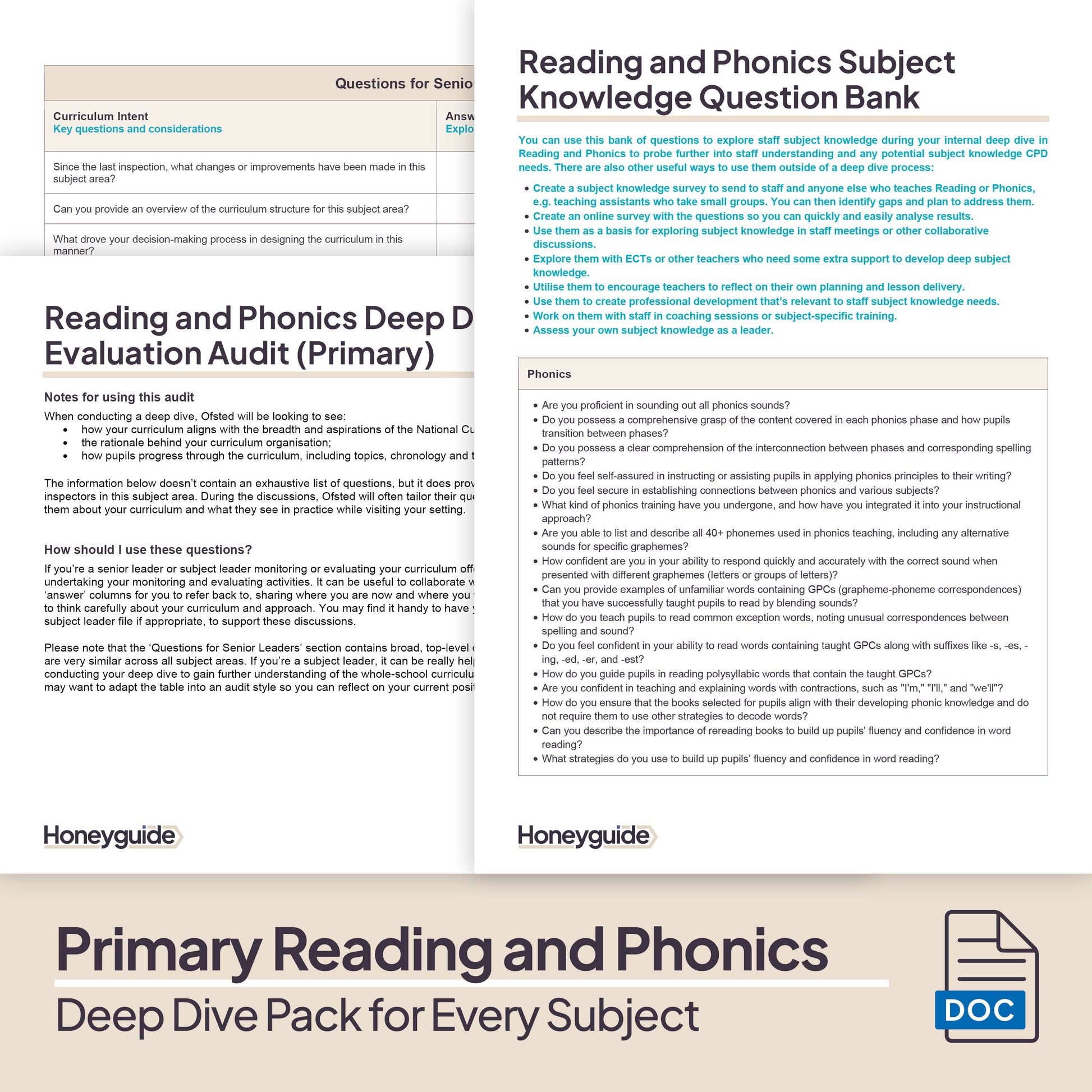 Deep Dive in Every Subject: Full Curriculum Set - Honeyguide School Leader Support