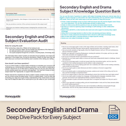 Deep Dive in Every Subject: Full Curriculum Set - Honeyguide School Leader Support