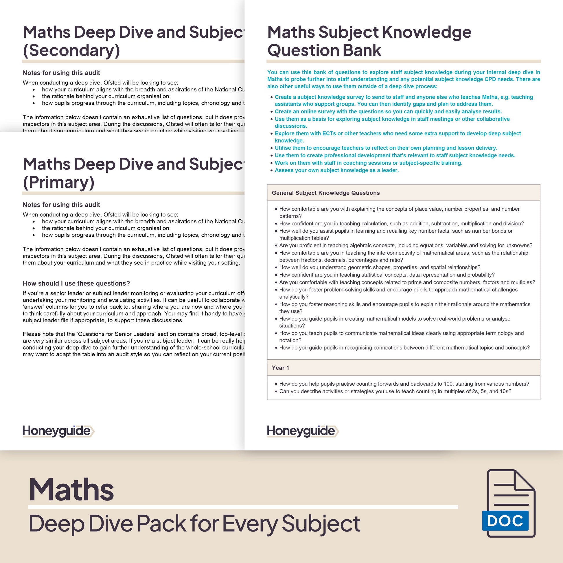 Deep Dive in Every Subject: Full Curriculum Set - Honeyguide School Leader Support