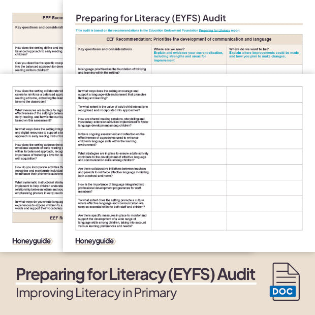 Improving Literacy in Primary - Audit Template Bundle