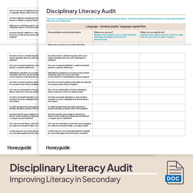 Improving Literacy in Secondary - Audit Template Bundle