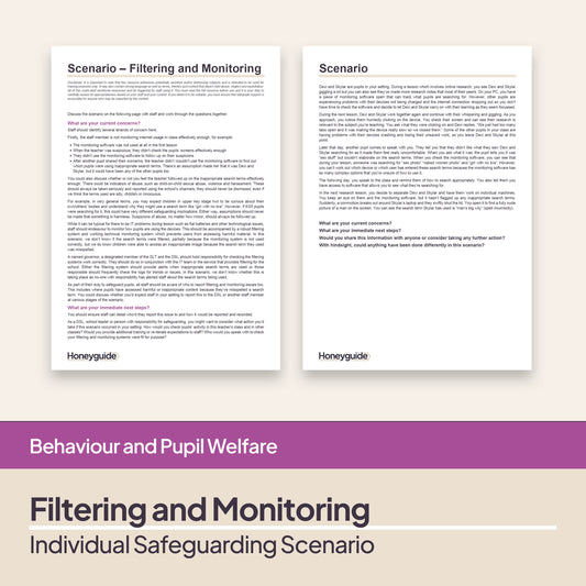 Safeguarding Scenario: Filtering and Monitoring