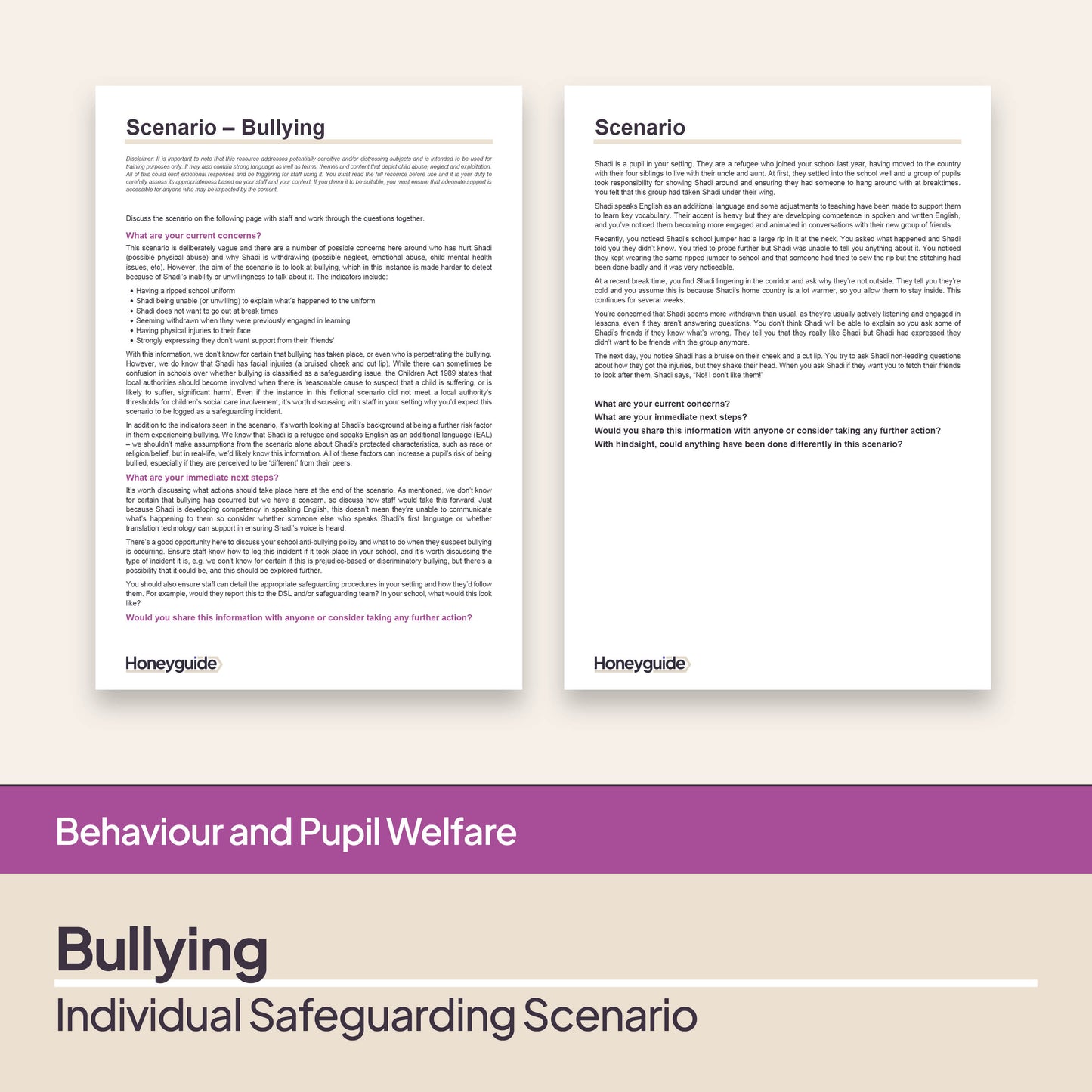 Safeguarding Scenario: Bullying