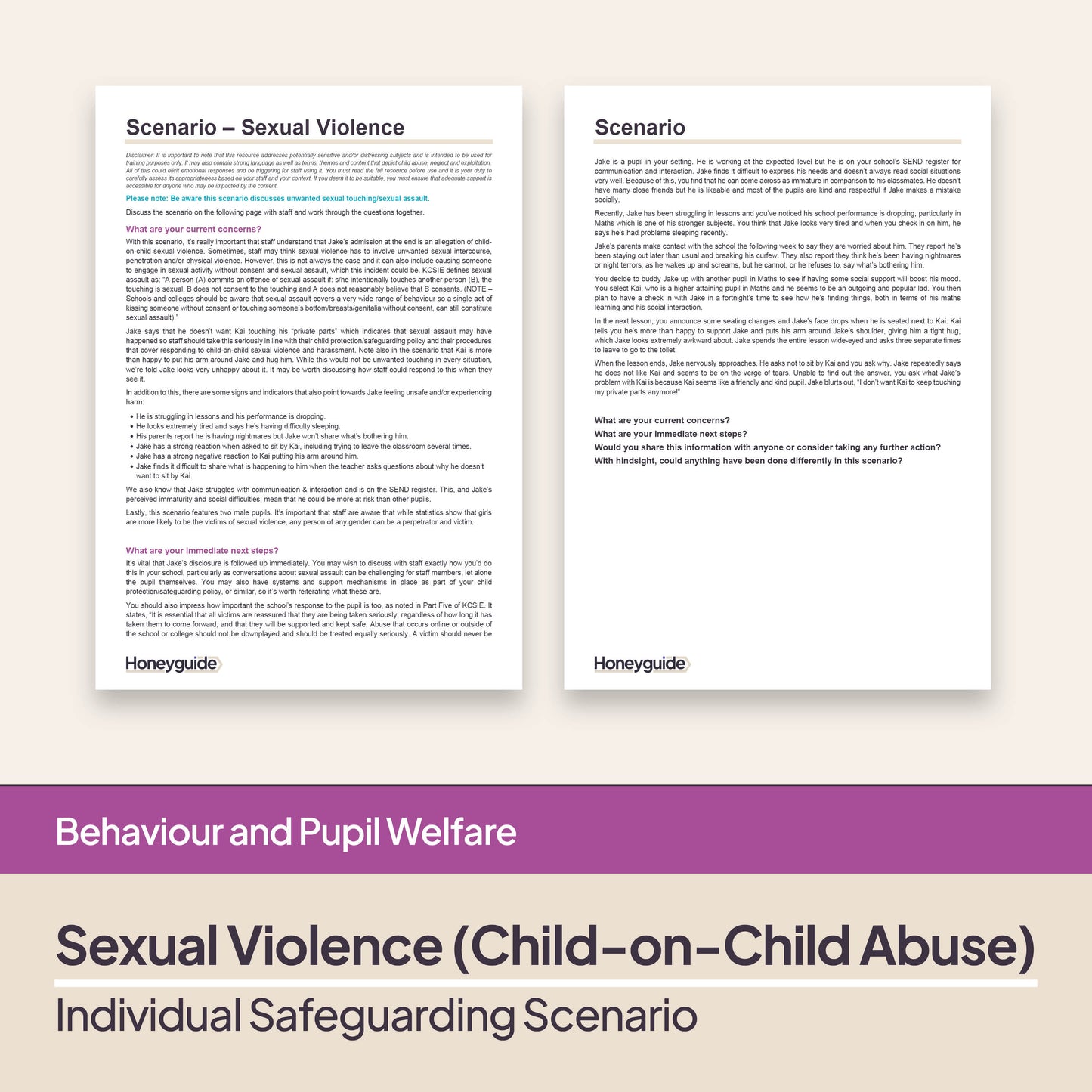 Safeguarding Scenario: Sexual Violence (Child-on-Child Abuse)