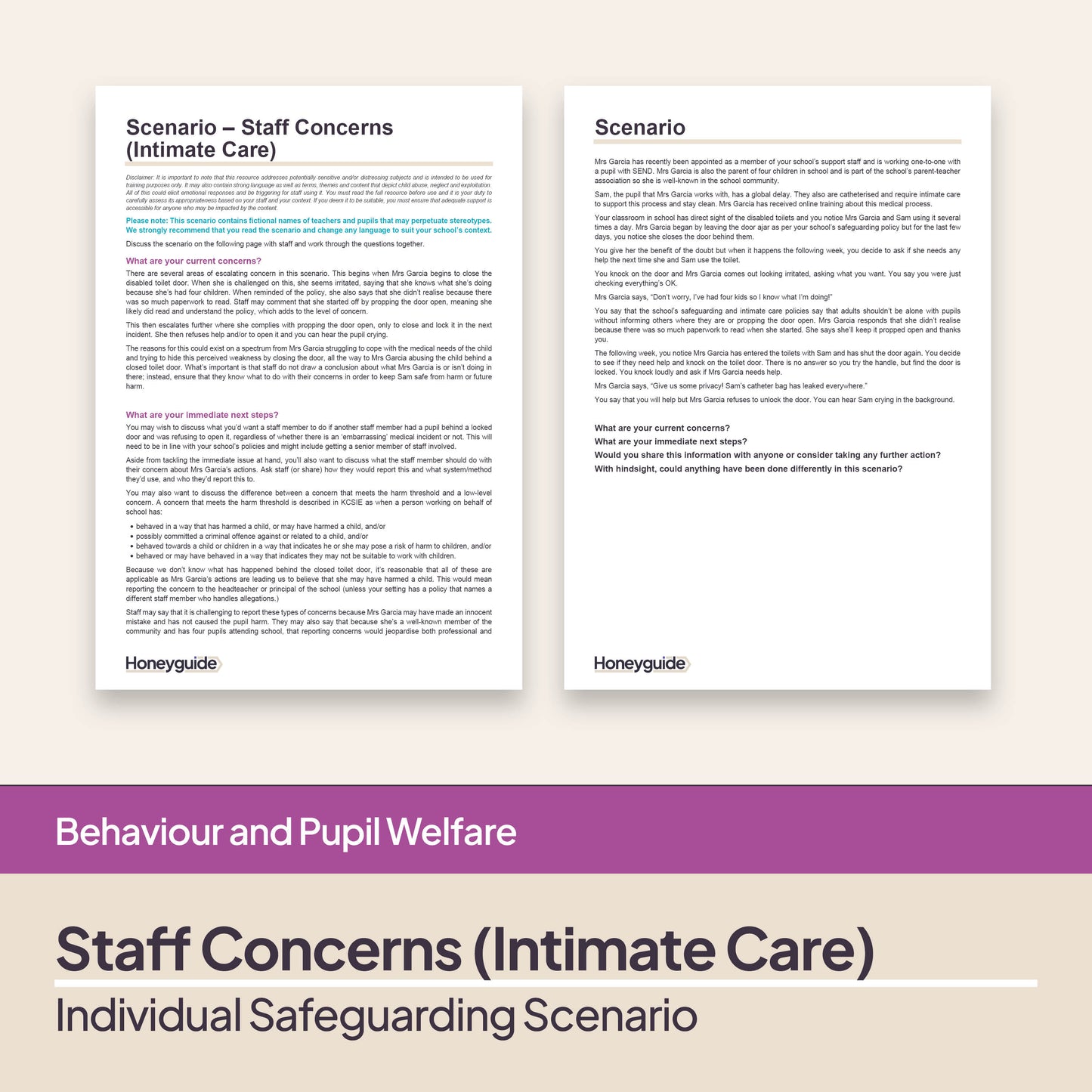 Safeguarding Scenario: Staff Concerns (Intimate Care)
