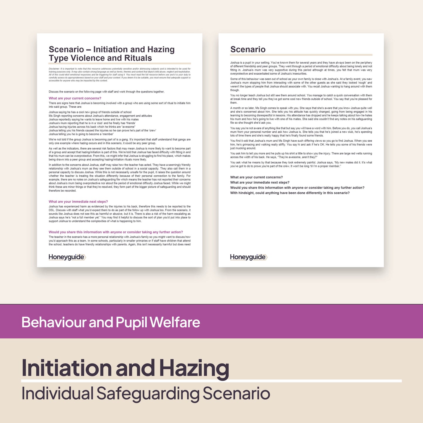 Safeguarding Scenario: Initiation and Hazing Type Violence and Rituals
