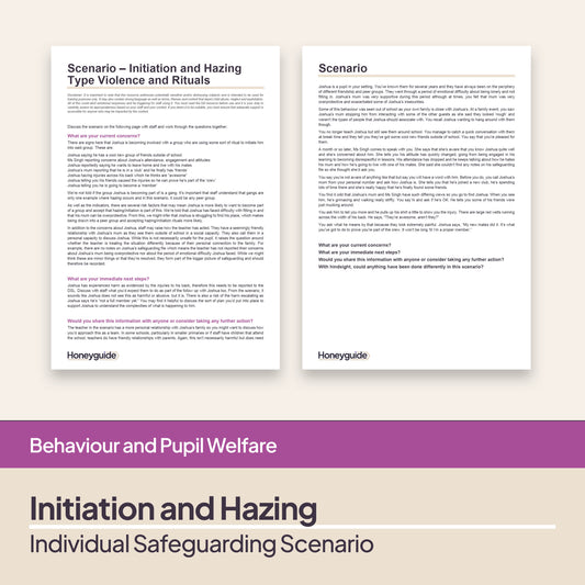 Safeguarding Scenario: Initiation and Hazing Type Violence and Rituals