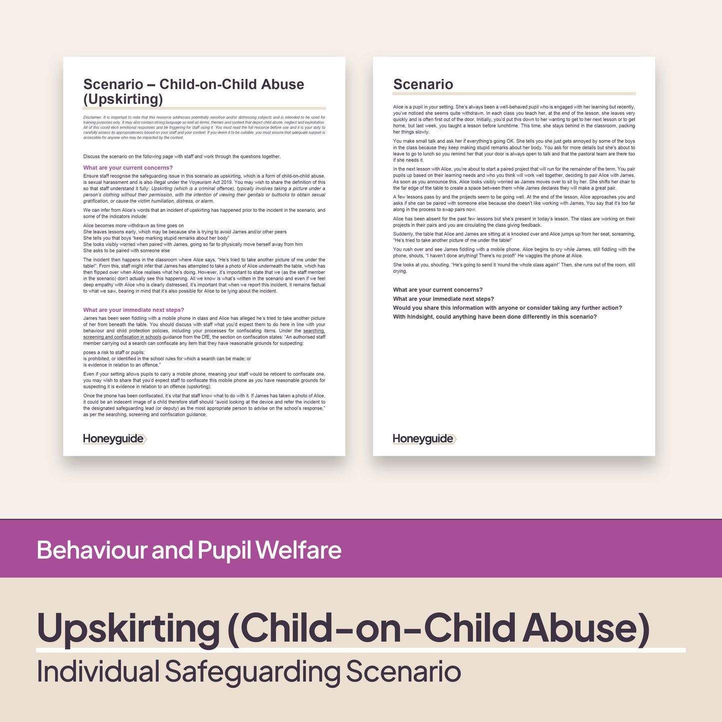 Safeguarding Scenario: Upskirting (Child-on-Child Abuse)
