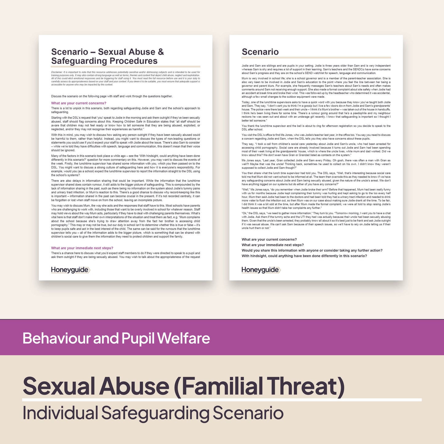 Safeguarding Scenario: Sexual Abuse (Familial Threat)