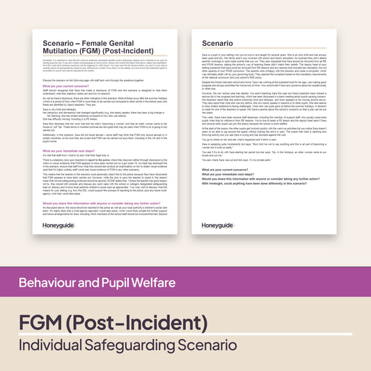 Safeguarding Scenario: Female Genital Mutilation (Post-Incident)