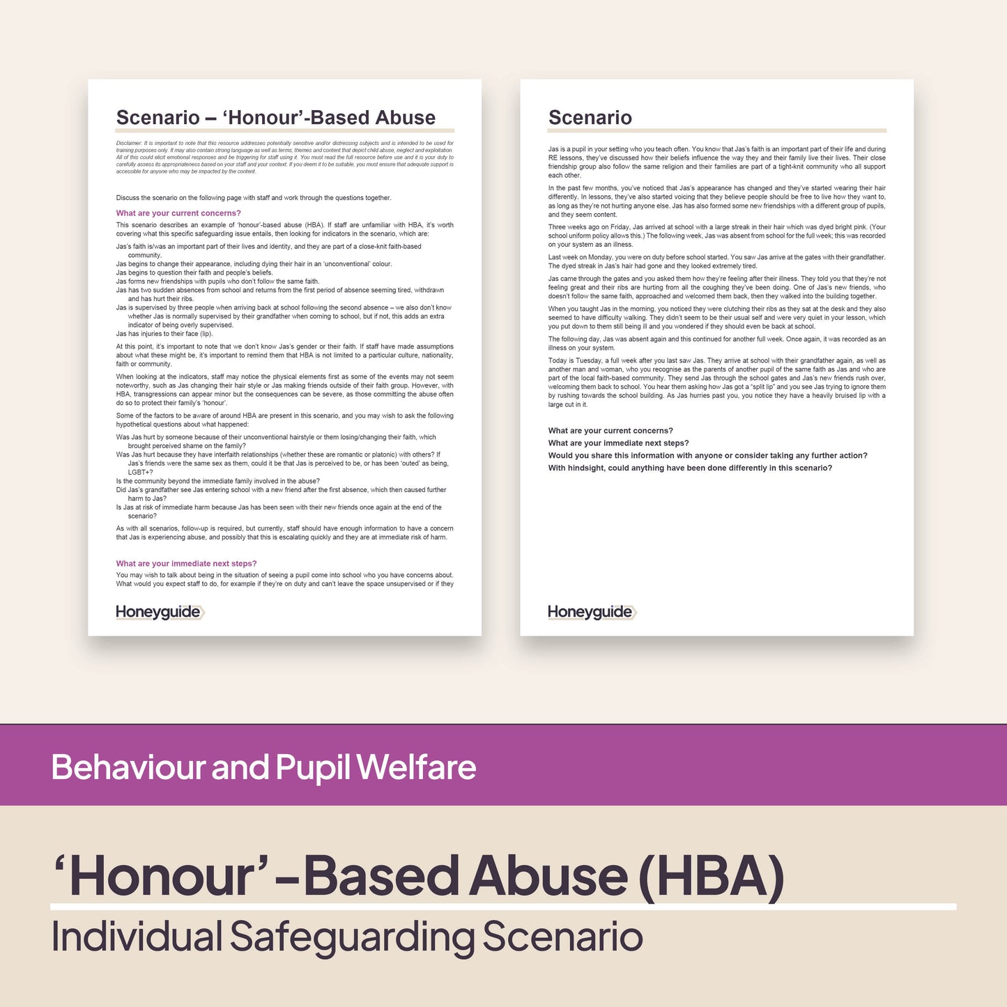 Safeguarding Scenario: Honour-Based Abuse
