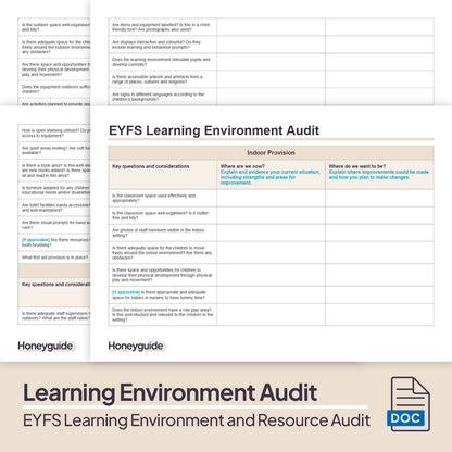 EYFS Learning Environment and Resource Audit Bundle