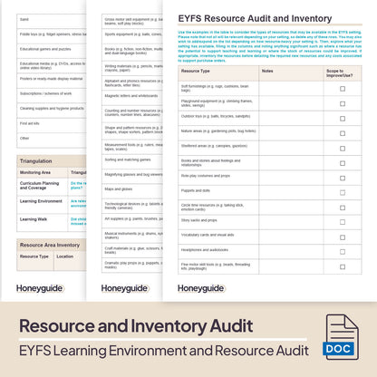 EYFS Learning Environment and Resource Audit Bundle