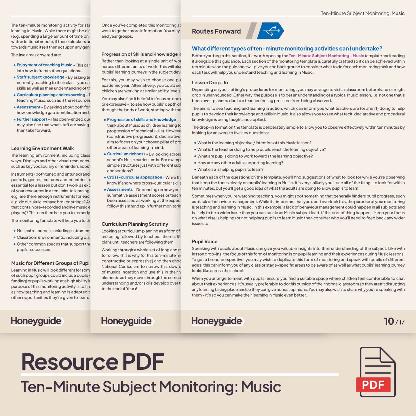 Ten-Minute Subject Monitoring: Primary Music