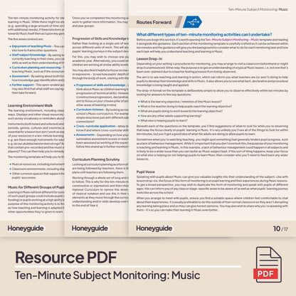 Ten-Minute Subject Monitoring: Primary Music