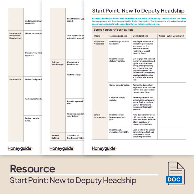 Start Point: New To Deputy Headship