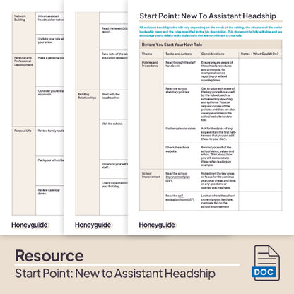 Start Point: New To Assistant Headship
