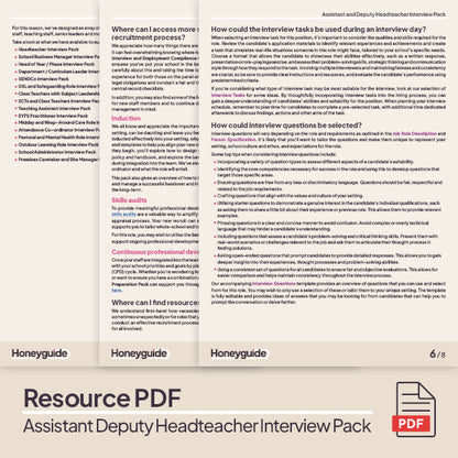 Assistant and Deputy Headteacher Interview Pack