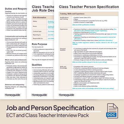 ECT and Class Teacher Interview Pack