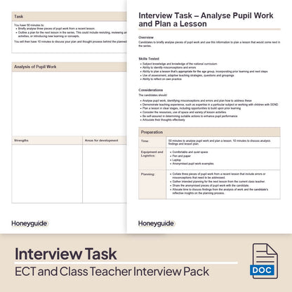 ECT and Class Teacher Interview Pack