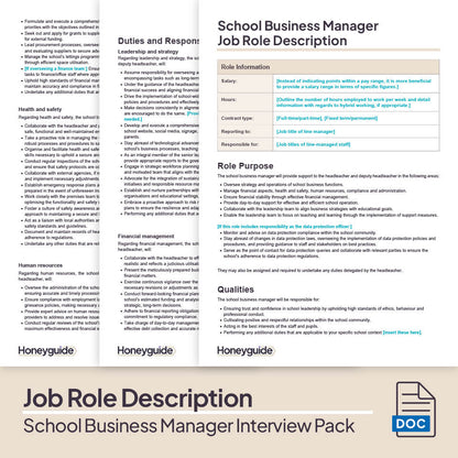 School Business Manager Interview Pack