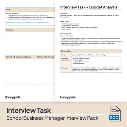 School Business Manager Interview Pack
