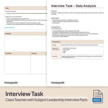 Class Teacher with Subject Leadership Interview Pack
