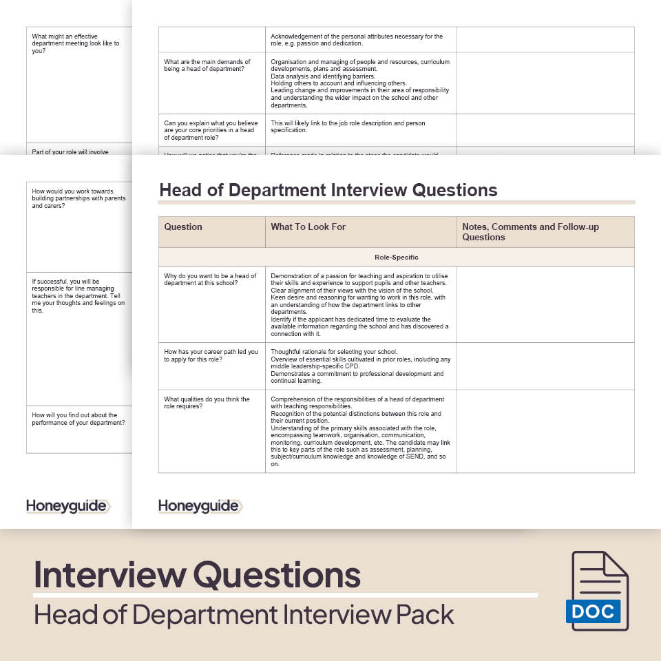 Head of Department Interview Pack