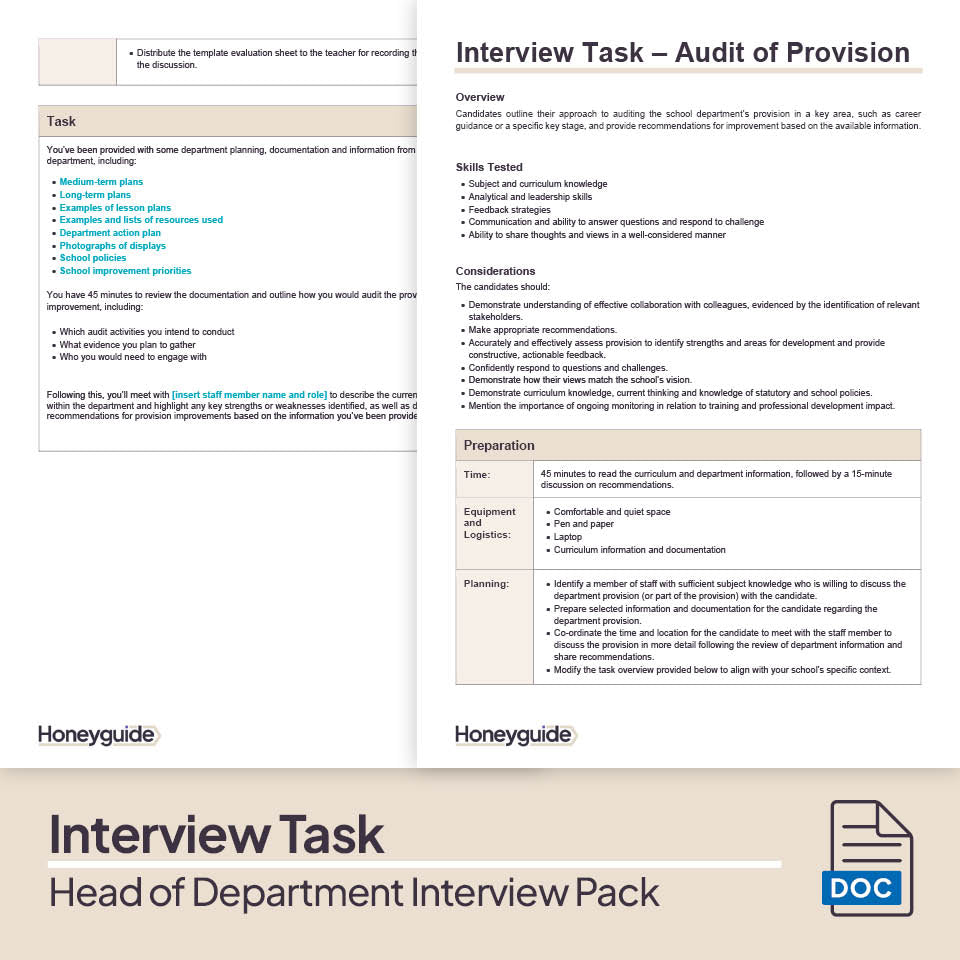 Head of Department Interview Pack