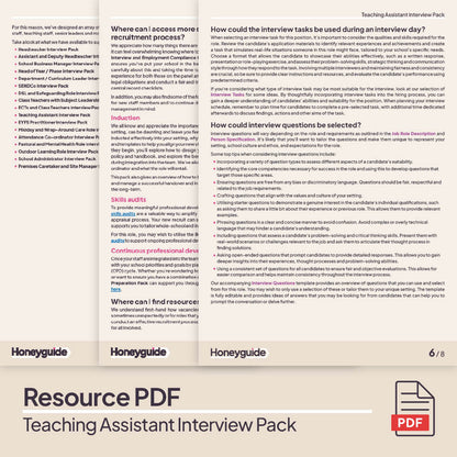 Teaching Assistant Interview Pack