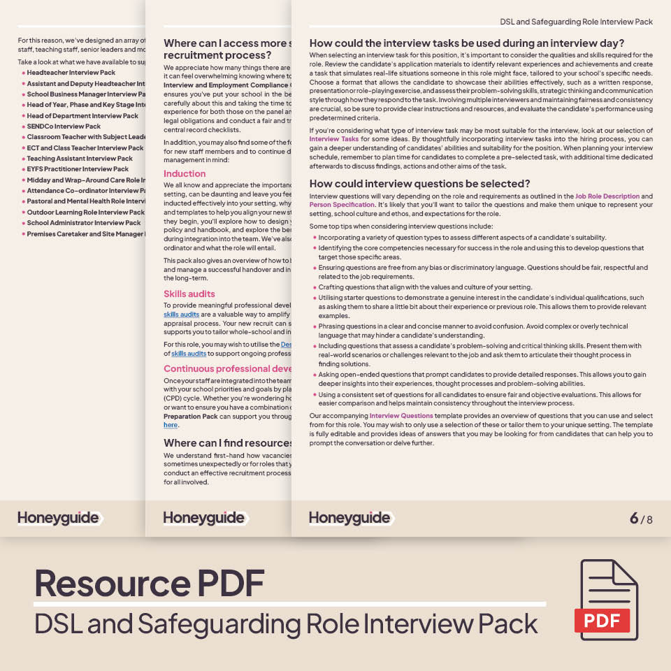 DSL and Safeguarding Role Interview Pack