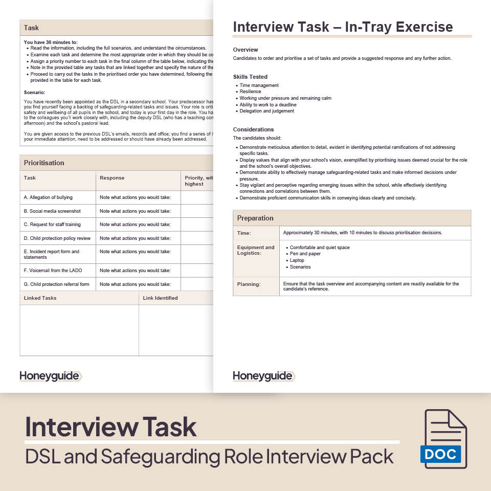 DSL and Safeguarding Role Interview Pack