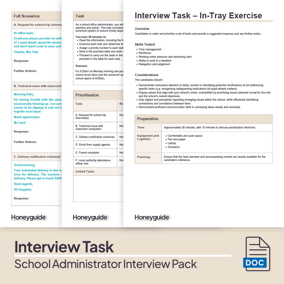 School Administrator Interview Pack