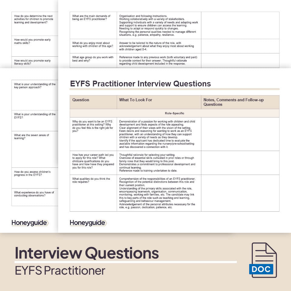 EYFS Practitioner Interview Pack