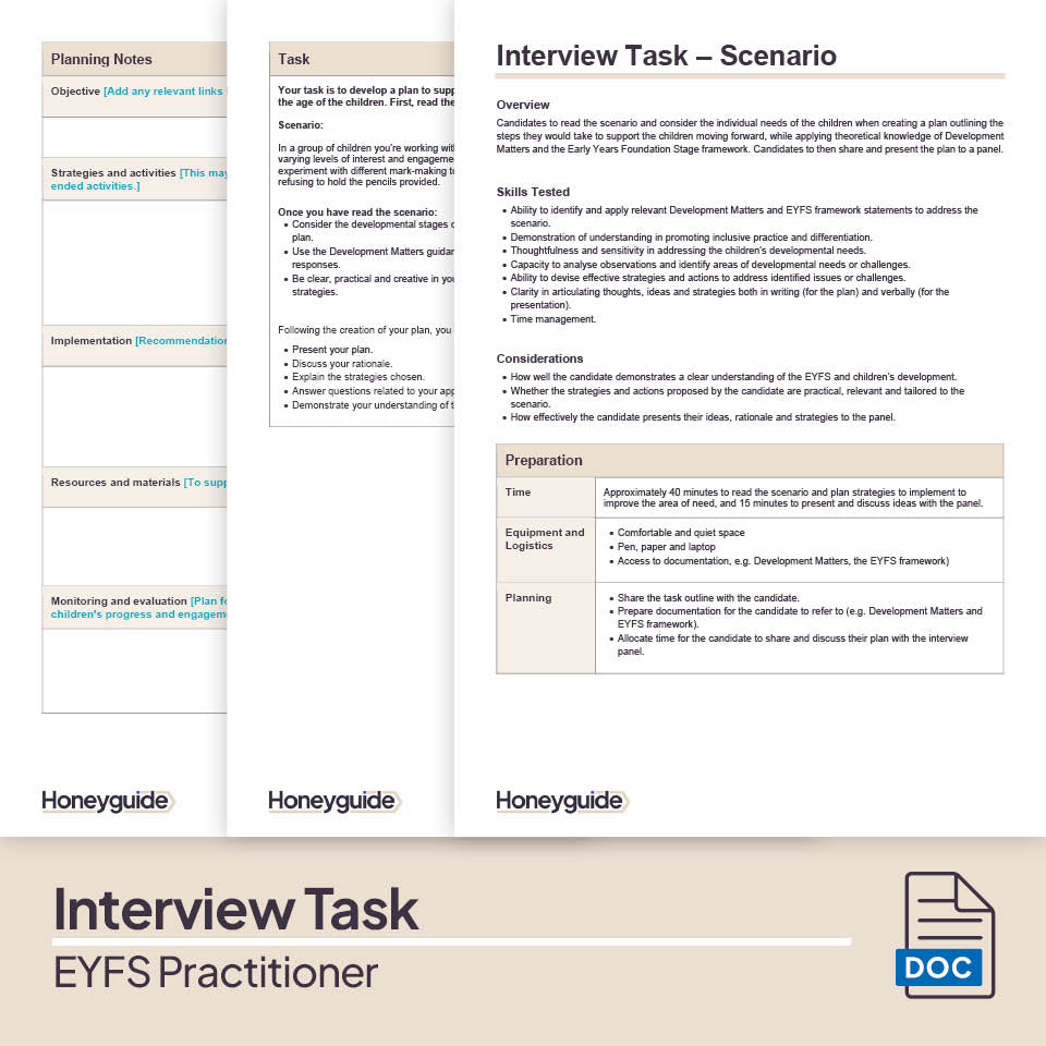 EYFS Practitioner Interview Pack