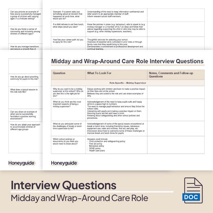Midday and Wrap-Around Care Role Interview Pack