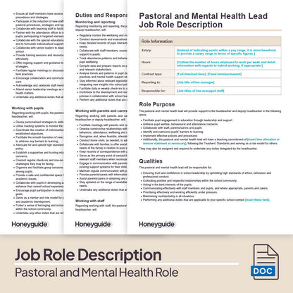 Pastoral and Mental Health Role Interview Pack